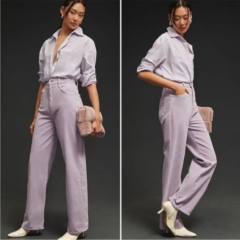 Mother Jeans High Waisted Tunnel Vision Sneak in Lavender Aura